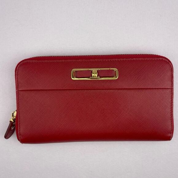 Salvatore Ferragamo Long Zip Ribbon Wallet - Picture 1 of 12